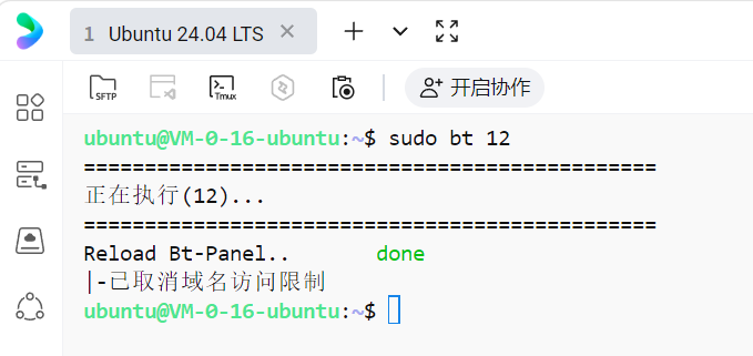 sudo bt 12